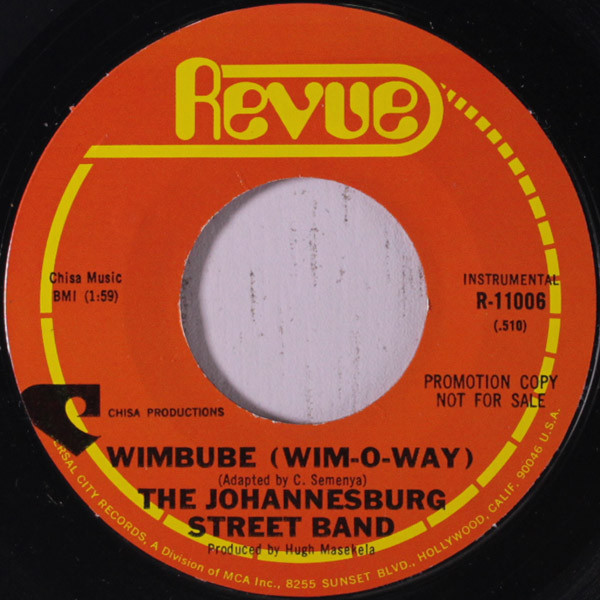 Wimbube (Wim-O-Way) / Capetown, The Johannesburg Street Band