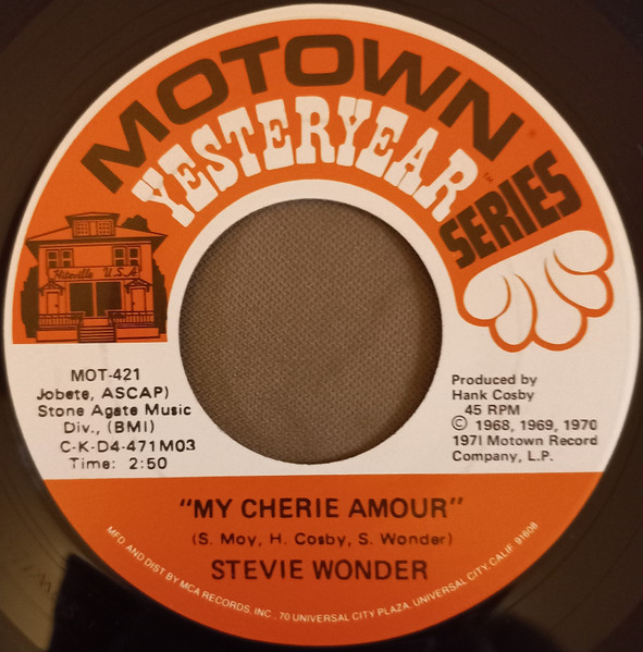 My Cherie Amour / Yester-me, Yester-you, Yester-day, Stevie Wonder